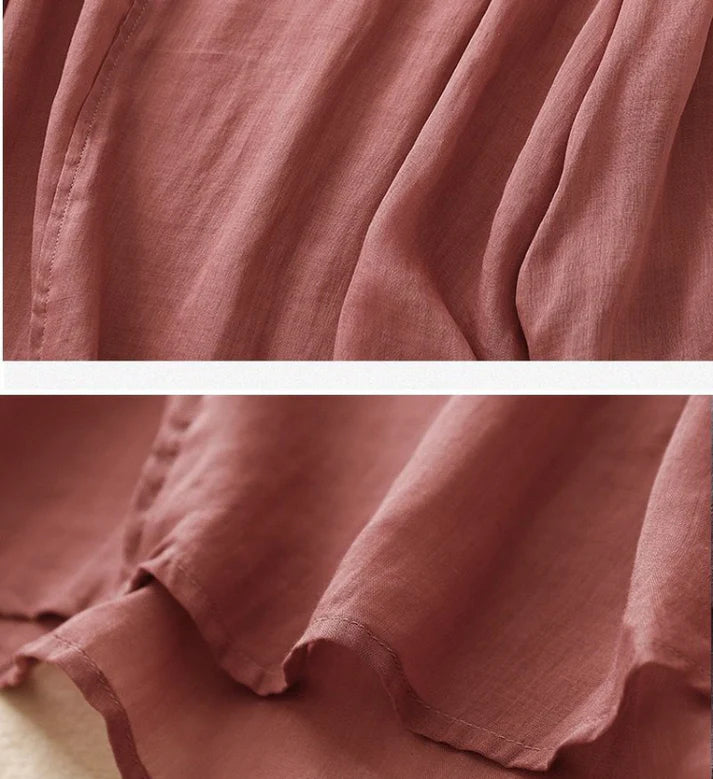 Floral Vine Embroidery Pure Cotton Top