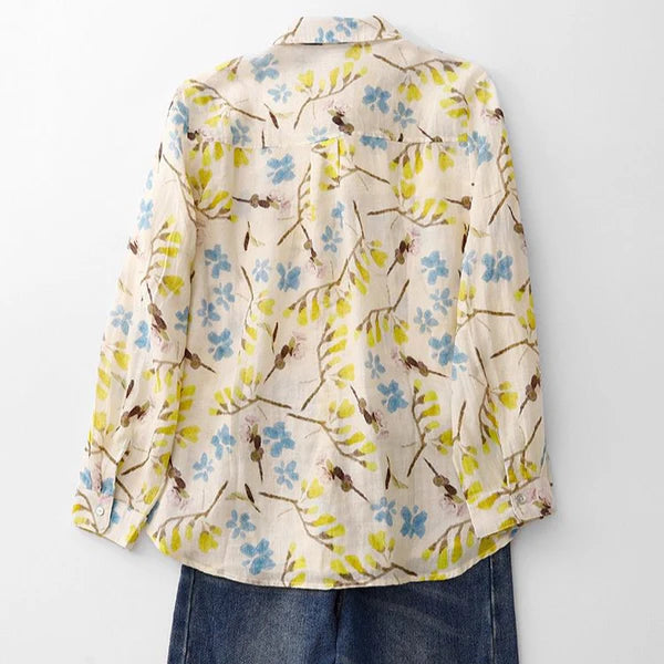 Pure 100% Cotton Leaf Print Shirt Lightweight & Stylish