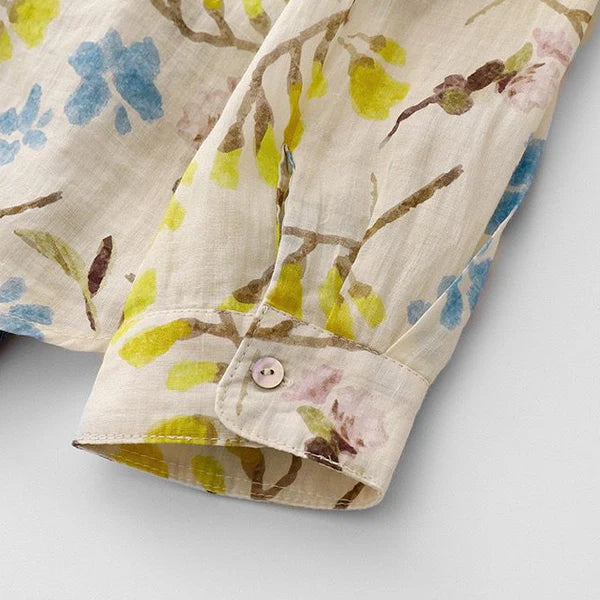 Pure 100% Cotton Leaf Print Shirt Lightweight & Stylish