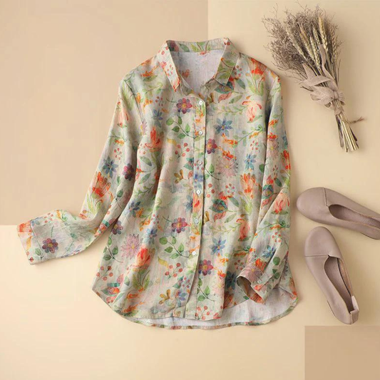 Pure Cotton All-Over Floral Printed Full Sleeve Casual Shirt