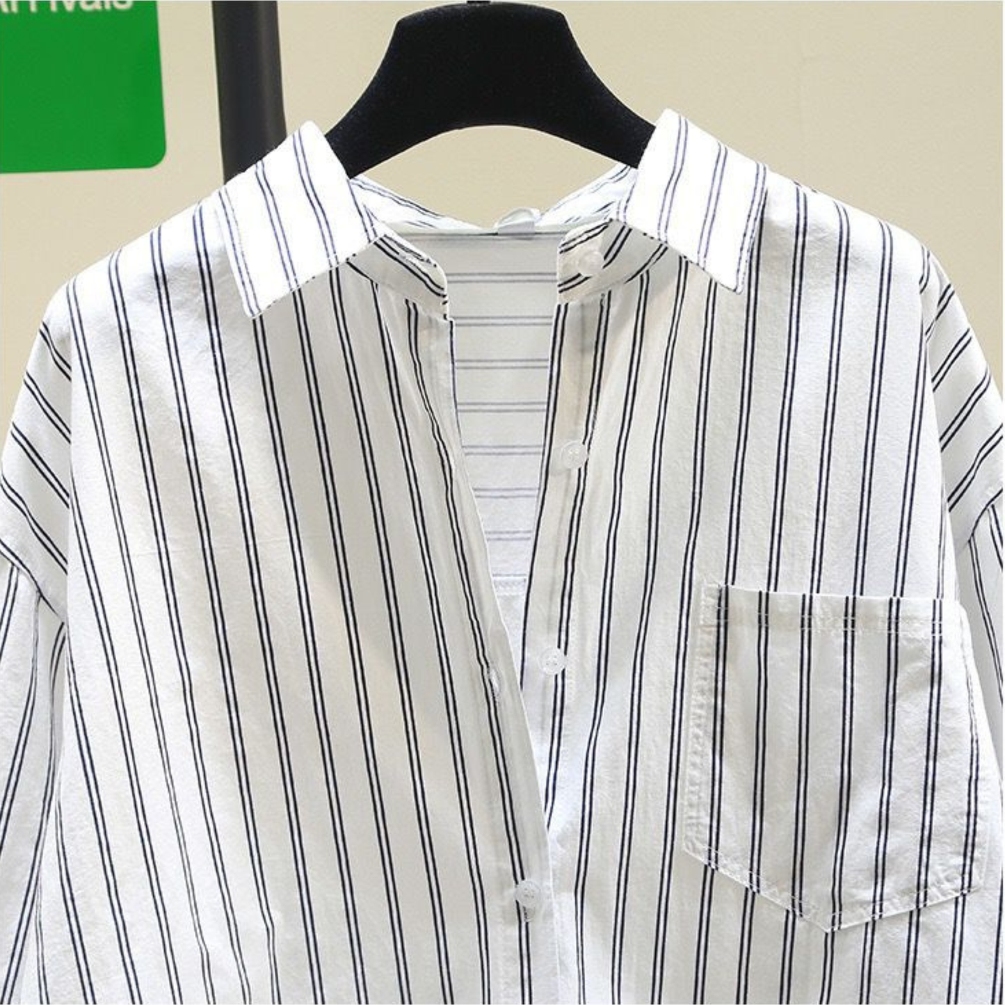 Women's Oversized Striped Poplin Cotton Shirt