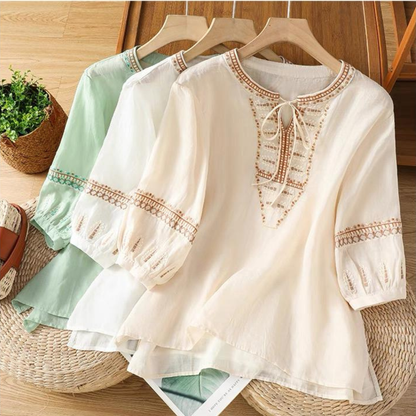 Soft Cotton Ethnic Embroidery Tunic