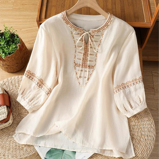 Soft Cotton Ethnic Embroidery Tunic