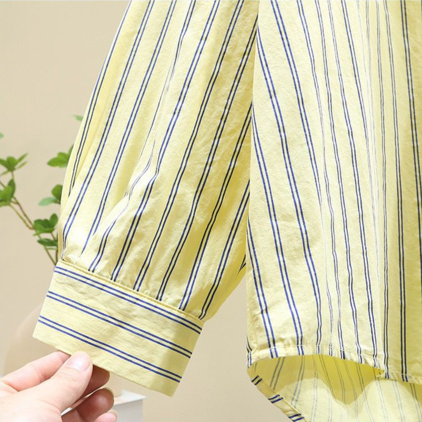 Women's Oversized Striped Poplin Cotton Shirt