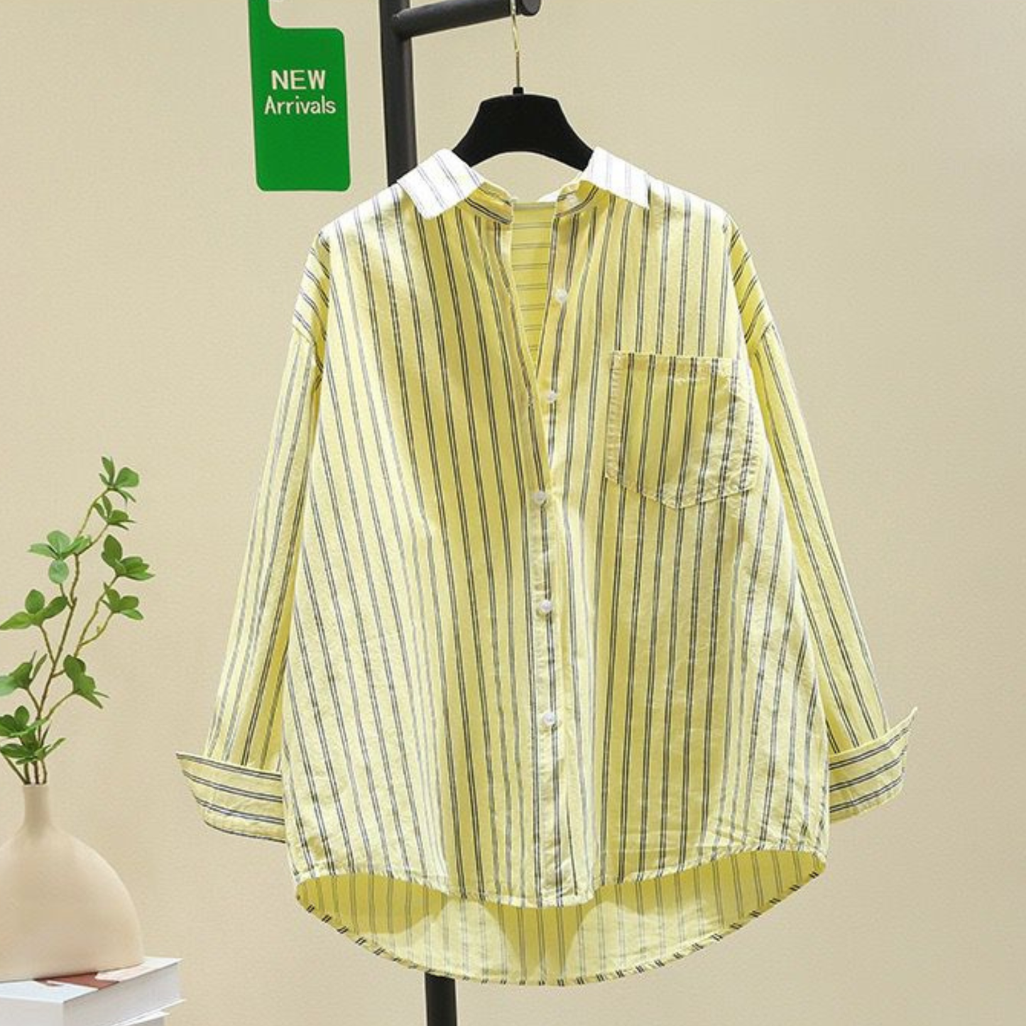 Women's Oversized Striped Poplin Cotton Shirt