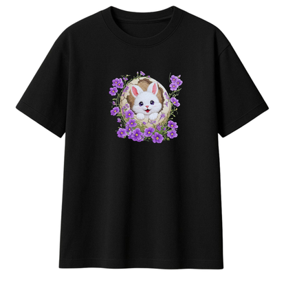 White Rabbit Embroidered Oversized T-Shirt