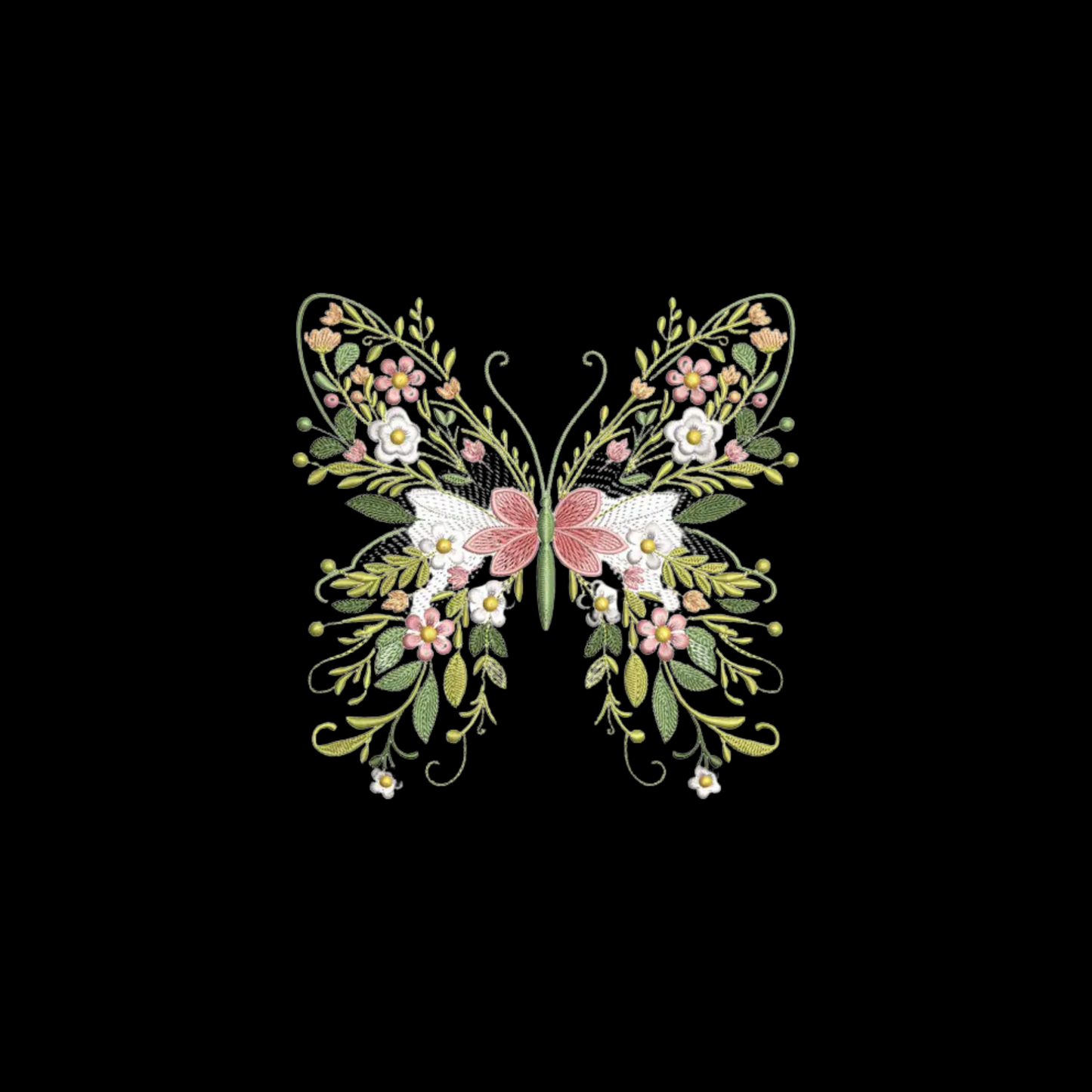 Wildflower Butterfly Embroidered Oversized T-Shirt