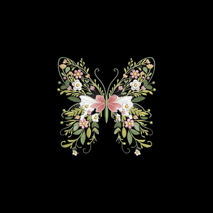 Wildflower Butterfly Embroidered Oversized T-Shirt