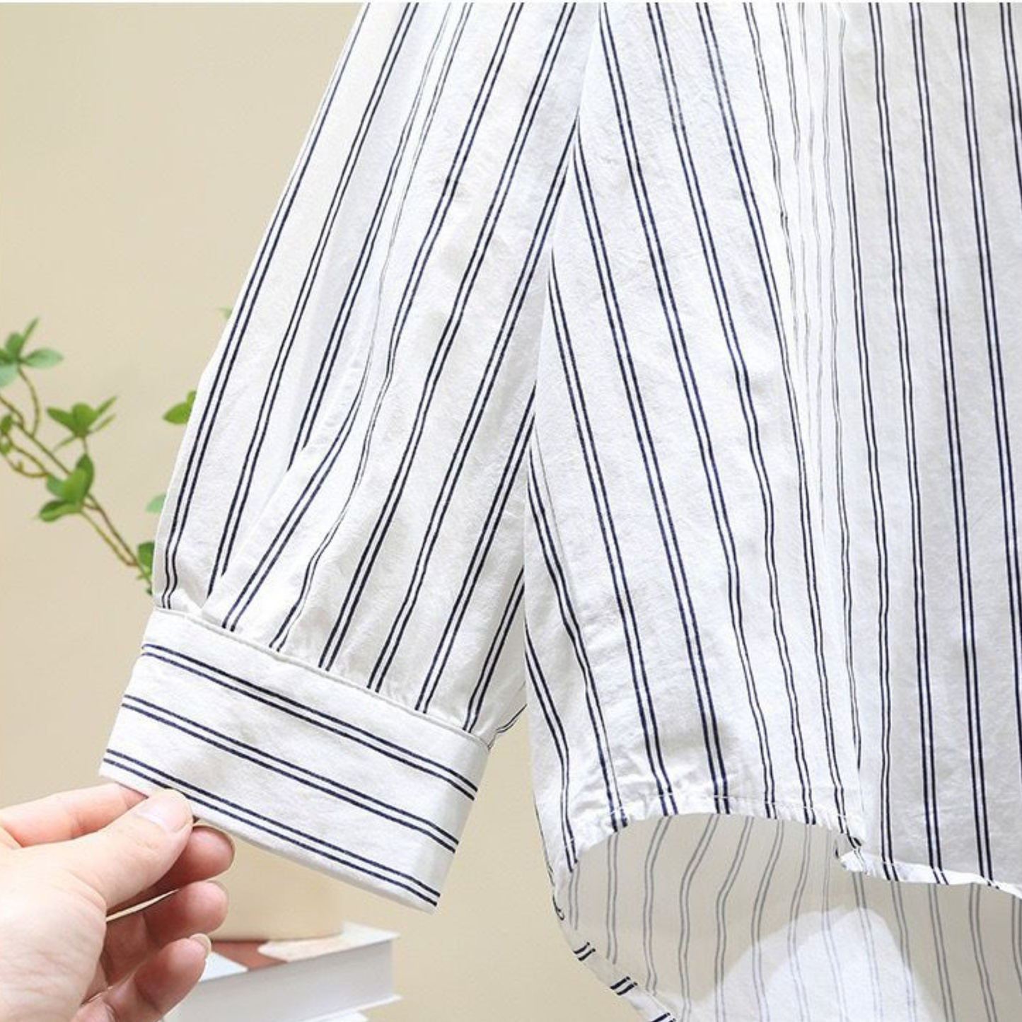 Women's Oversized Striped Poplin Cotton Shirt