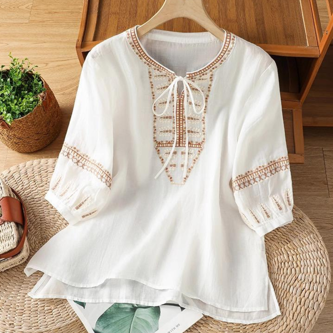 Soft Cotton Ethnic Embroidery Tunic