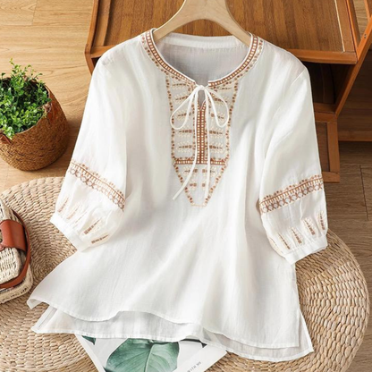 Soft Cotton Ethnic Embroidery Tunic