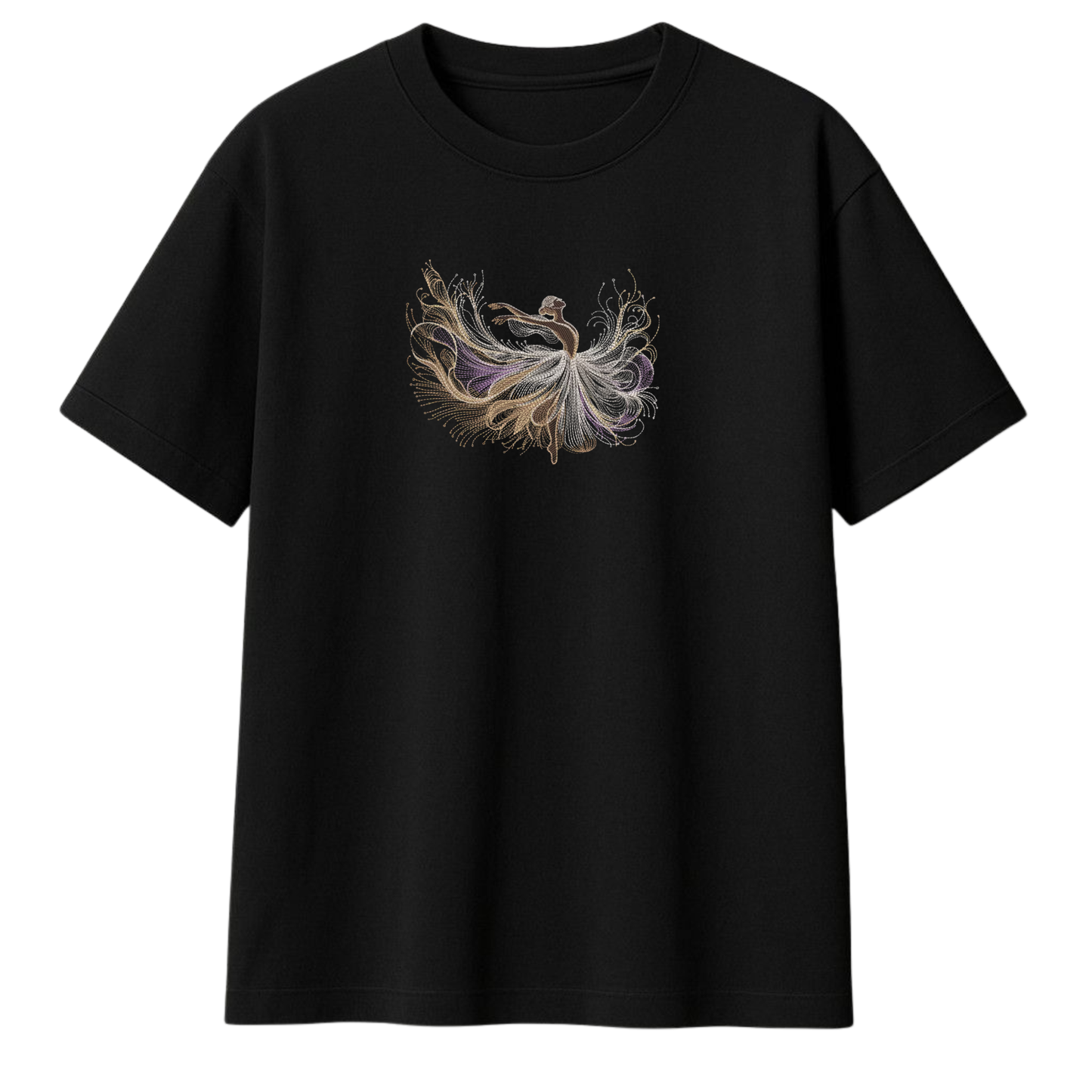 Fluid Motion Embroidered Oversized T-Shirt