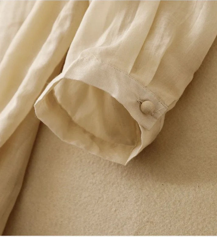 Floral Vine Embroidery Pure Cotton Top