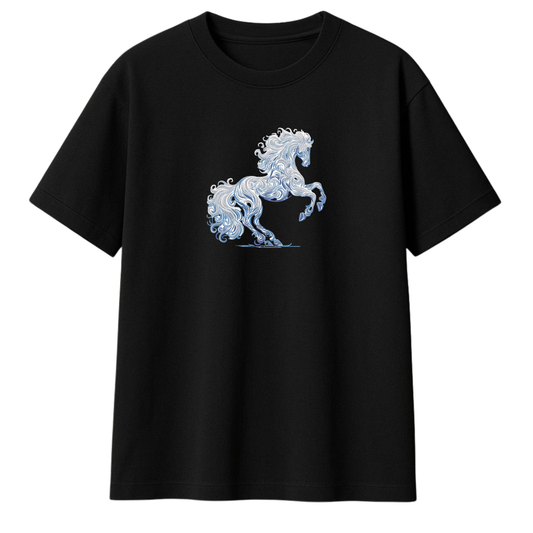 Ocean Breeze Unicorn Embroidered Oversized T-Shirt