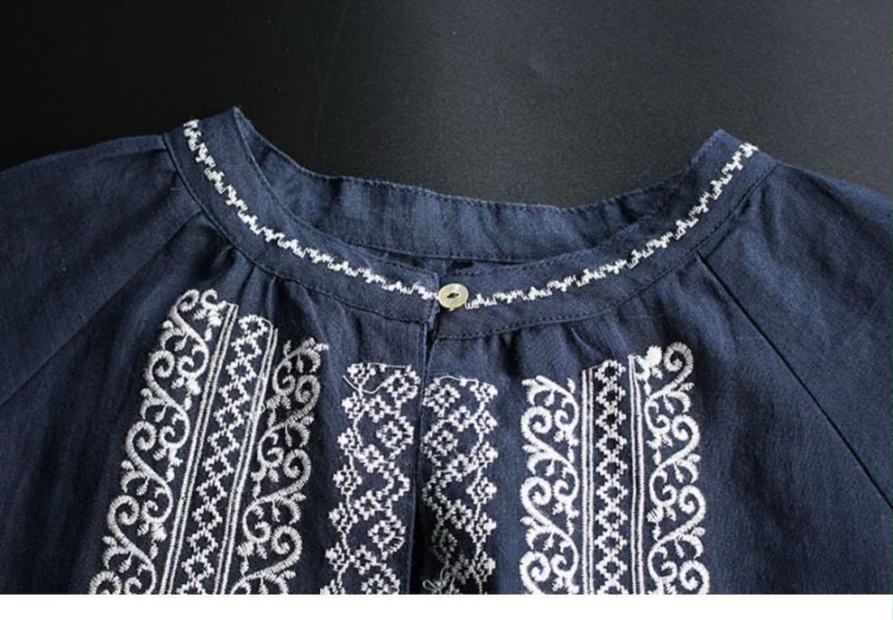 Pure Cotton Embroidered Tunic – Oversized Boho Top