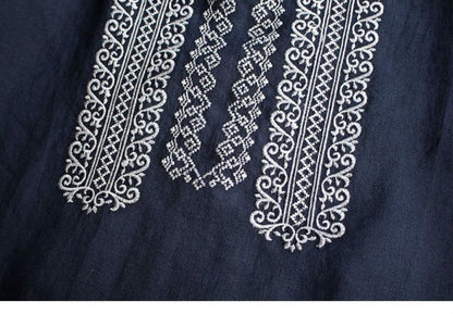 Pure Cotton Embroidered Tunic – Oversized Boho Top