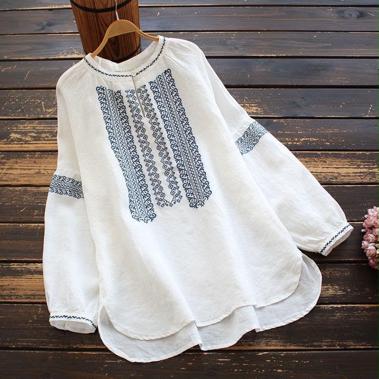 Pure Cotton Embroidered Tunic – Oversized Boho Top