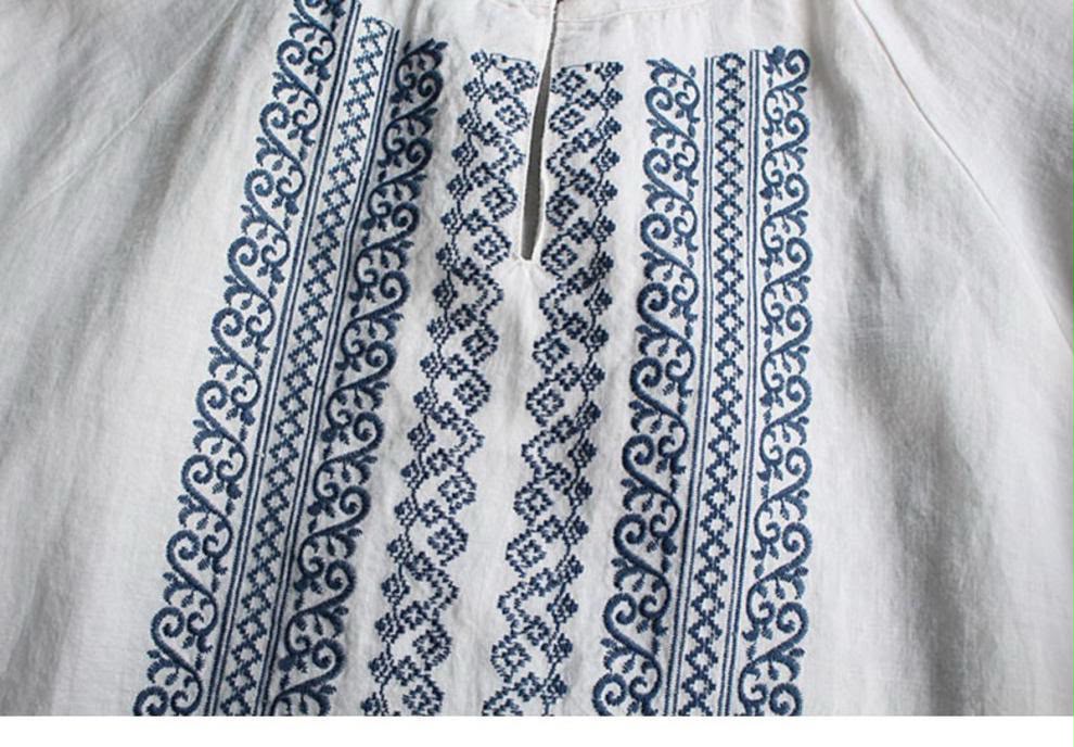 Pure Cotton Embroidered Tunic – Oversized Boho Top