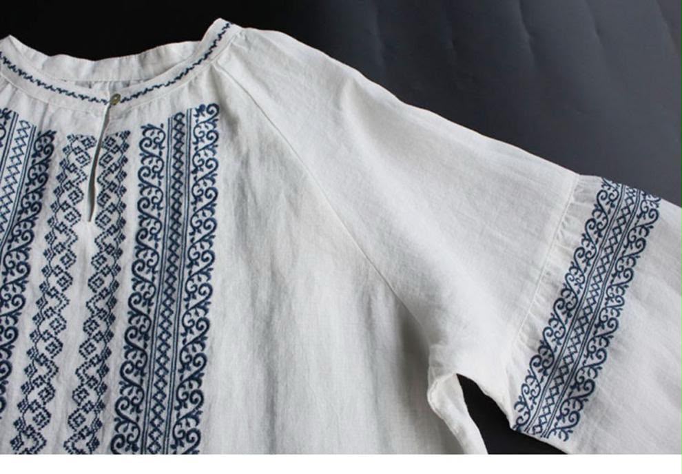 Pure Cotton Embroidered Tunic – Oversized Boho Top
