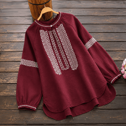 Pure Cotton Embroidered Tunic – Oversized Boho Top