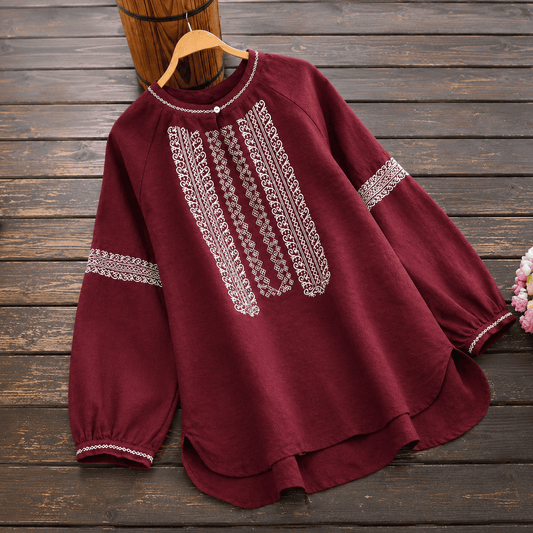 Pure Cotton Embroidered Tunic – Oversized Boho Top