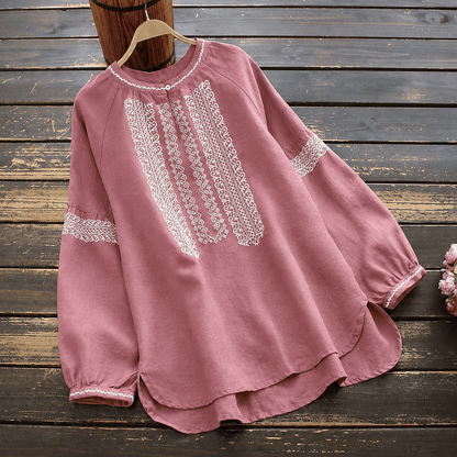 Pure Cotton Embroidered Tunic – Oversized Boho Top