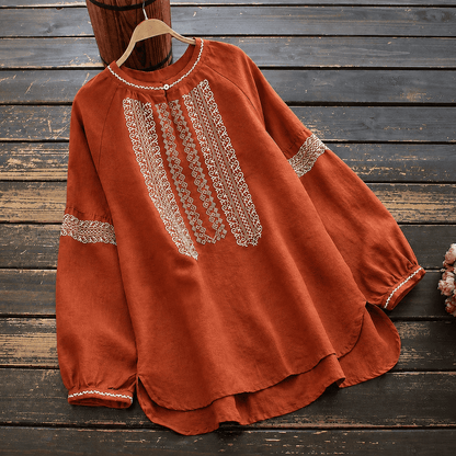 Pure Cotton Embroidered Tunic – Oversized Boho Top