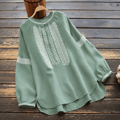 Pure Cotton Embroidered Tunic – Oversized Boho Top